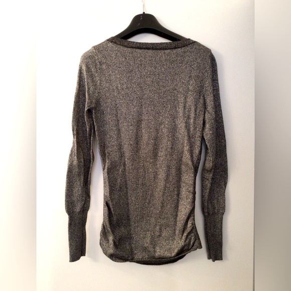 BANANA REPUBLIC Dark Grey Metallic Crew Scoop Neck Sweater - Small - Picture 2 of 4